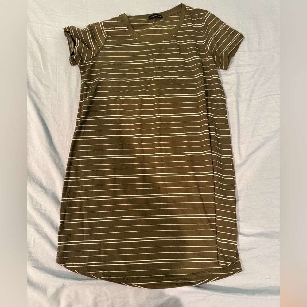 Cotton On Olive Striped Dress